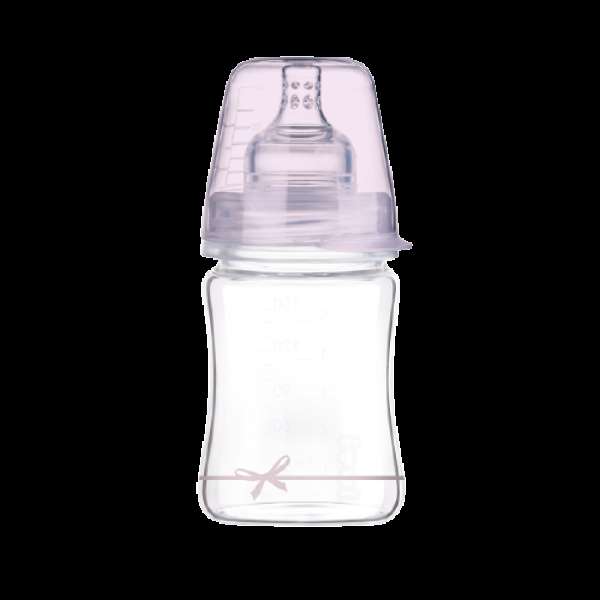 Biberon sticla fete Diamond Glass Baby Shower, 150ml, LOVI